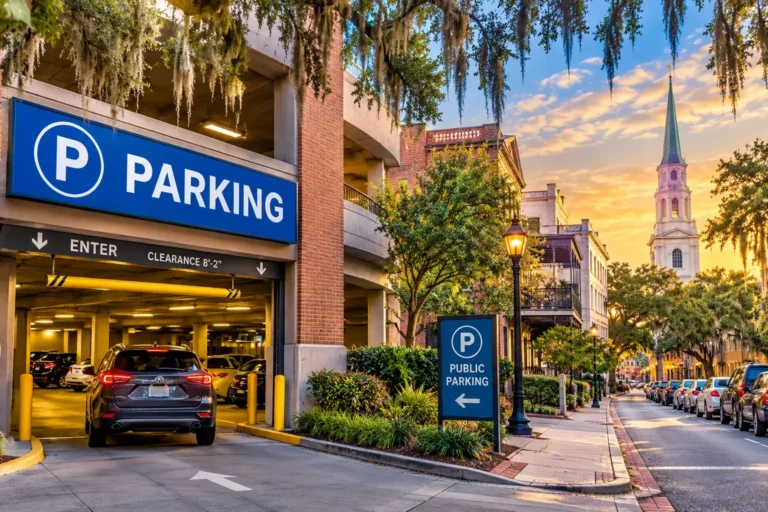 Savannah Parking at Golden Hour
